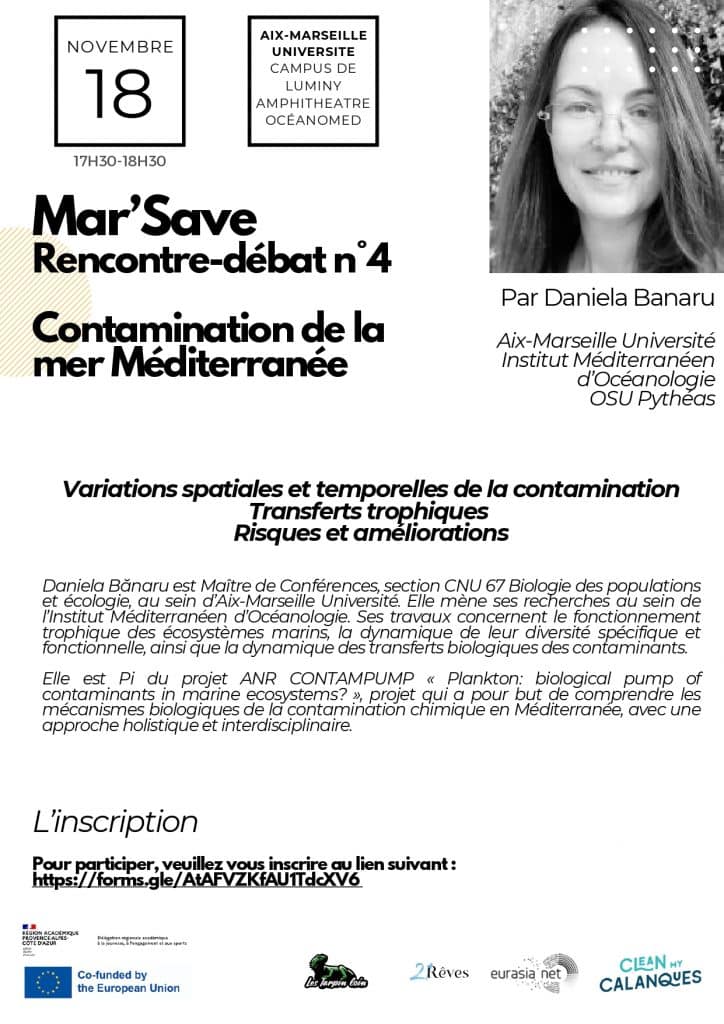 Mar’Save Rencontre-débat - Daniela Banaru : Contamination en Méditerranée